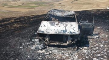 Park halindeki otomobil kül oldu