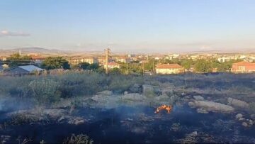 Yanan otlar rüzgar ile yayıldı!