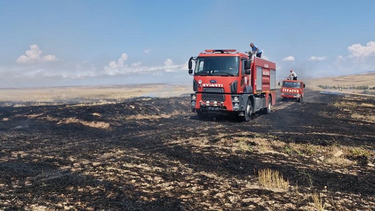 Anız yangını ormana sıçramadan söndürüldü