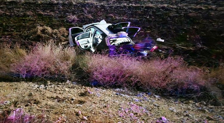 Kontrolden çıktı ağaca çarptı takla attı!