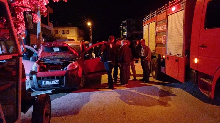 Çorum’da park halindeki araç kundaklandı