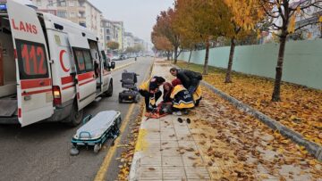 Motosikletten düşen kadın yaralandı