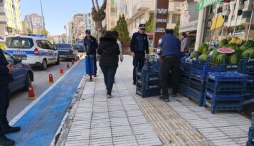 Çorum’da kaldırım işgaline sıkı denetim