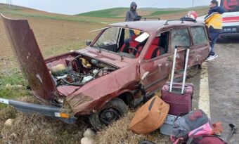 Çorum’da otomobil takla attı: 6 yaralı