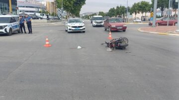 Motosiklet sürücüsü ağır yaralandı