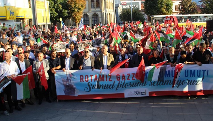 Çorum’da yüzlerce kişi Gazze için yürüdü