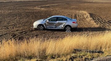 Kazada araç tarlaya uçtu:2 yaralı