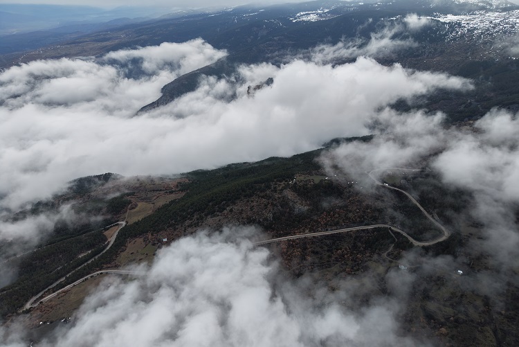 Çorum’da oluşan sis dronla görüntülendi
