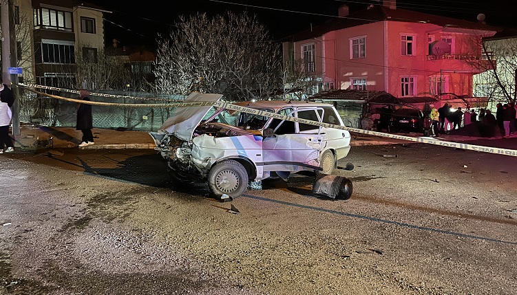 Kazada otomobil evin bahçesine girdi