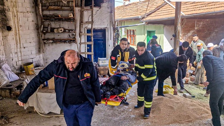 Çorum’da buğday aktarımı sırasında facia